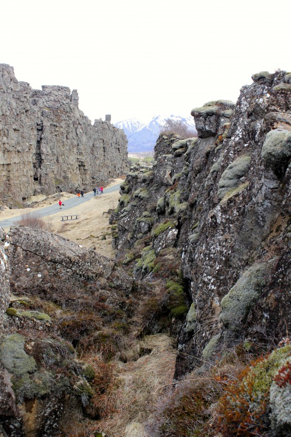 Thingvellir is the site where the Iceland’s parliament was founded in the year 930. It’s also the site where the North American and Euro-Asian tectonic plates meet: the ridge on the left is America the right is Europe.