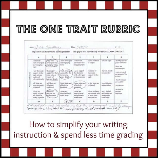 Truth For Teachers A Simpler Way To Teach Writing The One Trait Rubric