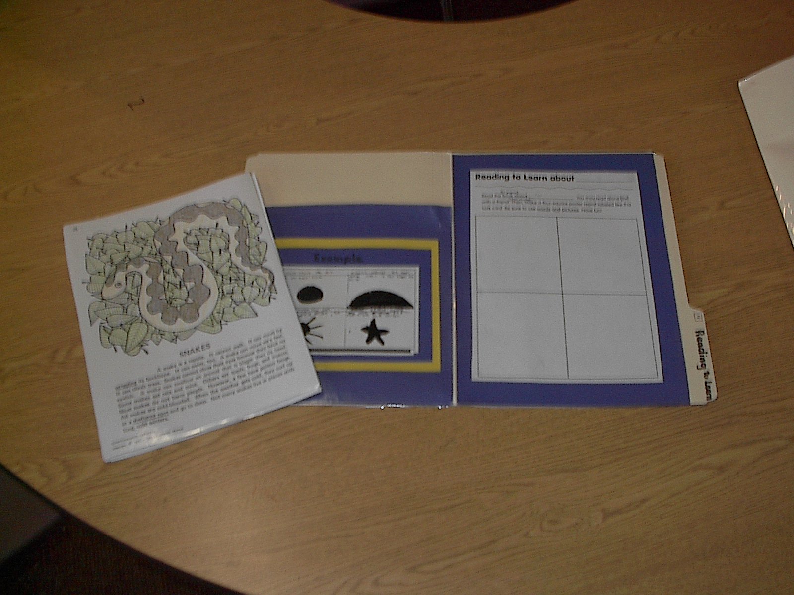 Reading to Learn: This center focuses on reading-to-be-informed tasks. It’s a part of Nature smart, so students read papers or books in the center about different animals. They then create a four square graphic organizer showing what they learned.