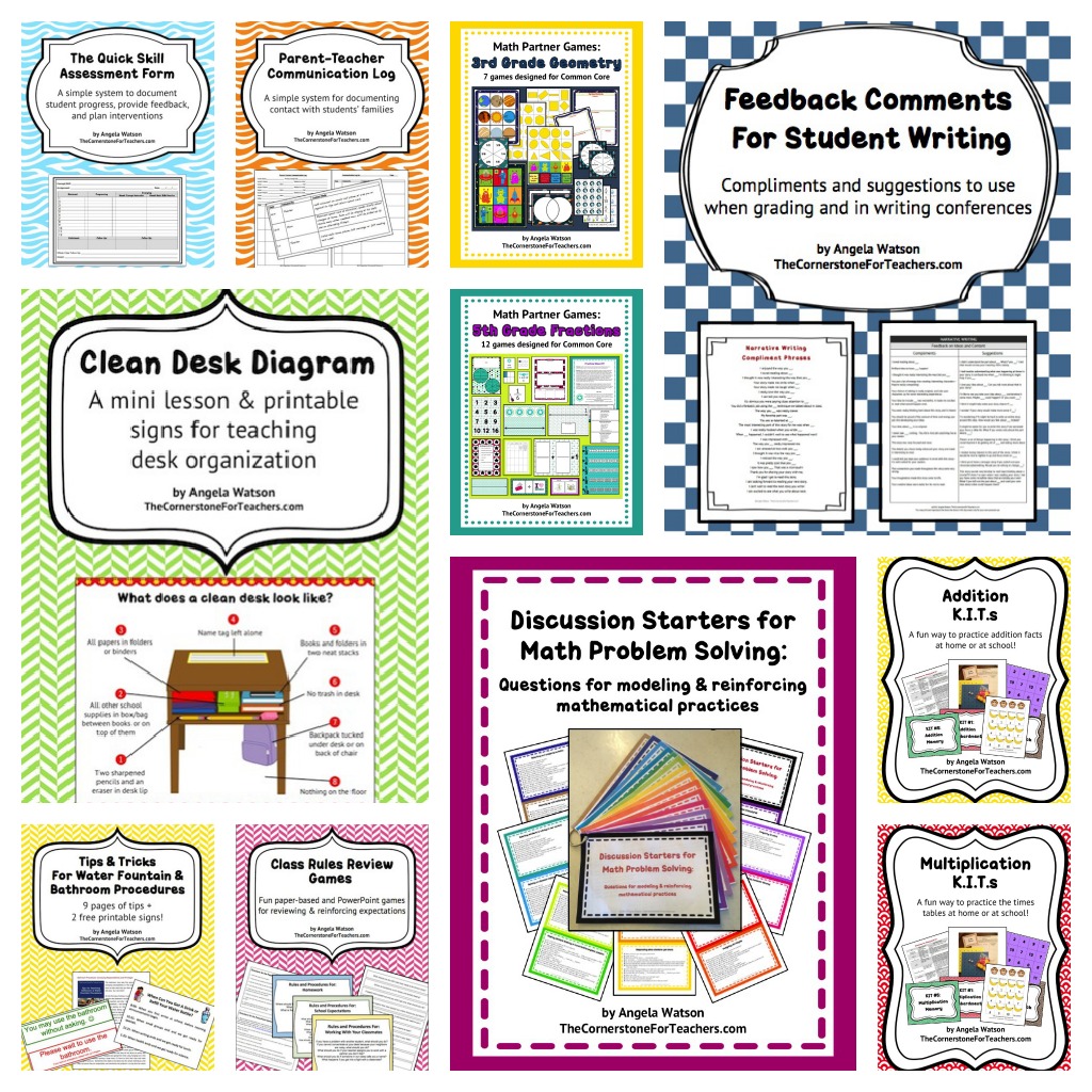 All the free (and priced) printables I've created for Teachers Pay Teachers are organized by type in slideshows on the Printables page.