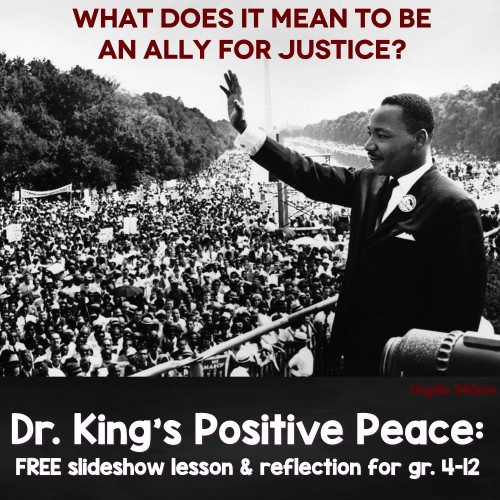 FREE slideshow lesson to help kids understand negative peace (the absence of conflict) and positive peace (the presence of justice)